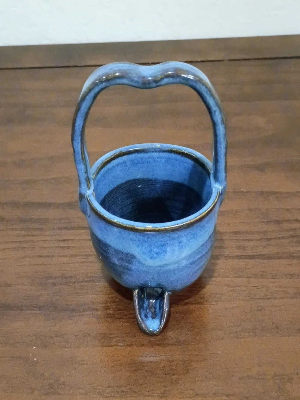 Blue Glazed Pottery Piece - Vintage!